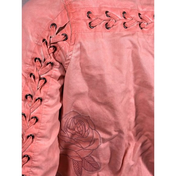 AFFLICTION Women's EMBROIDERY JACKET LACE UP BOBMB - Picture 11 of 12